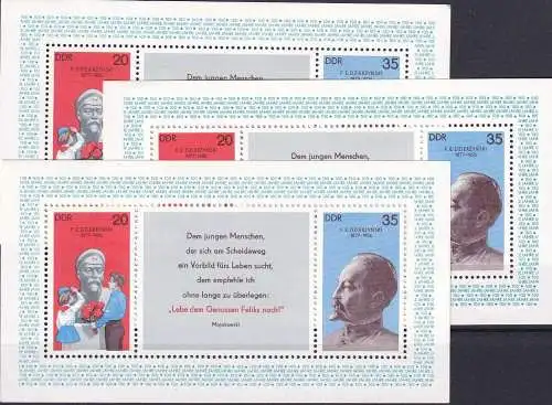 DDR 1977 Mi-Nr. Block 49 3 Stück ** MNH