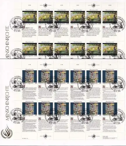 UNO WIEN 1992 Mi-Nr. 139/40 FDC Kleinbogen