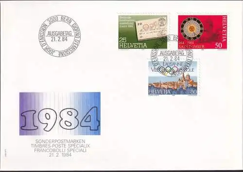 SCHWEIZ 1984 Mi-Nr. 1267/69 FDC