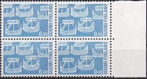 FINNLAND 1969 Mi-Nr. 654 ** MNH Randstück Viererblock