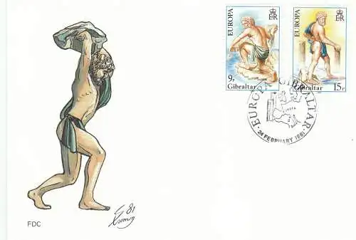 Gibraltar  Nr 416 - 417 (1 FDC) Ersttagssonderstempel