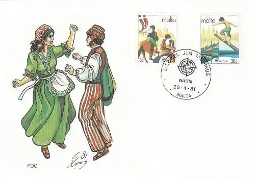 Malta  Nr 628 - 629 (1 FDC) Ersttagssonderstempel