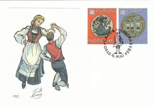 Norwegen  Nr 836 - 837 (1 FDC) Ersttagssonderstempel