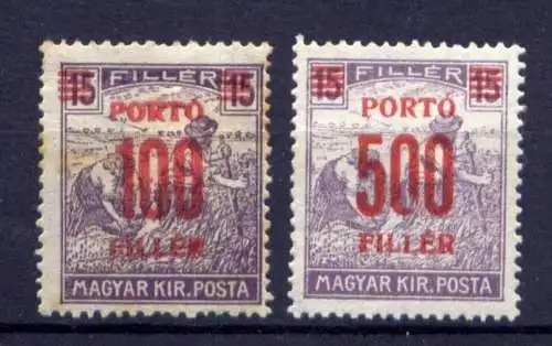 Ungarn Porto Nr.68/9        *  unused        (2467)