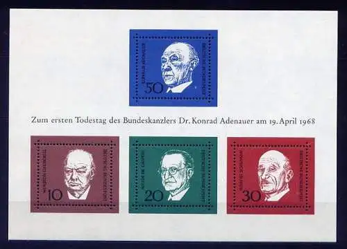 BRD Nr.554/7  Block 4     **  mint   (8868)  (Jahr:1968)