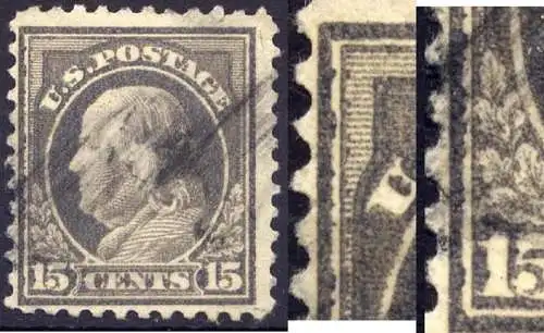 USA Nr.236 P C      O  used      (6867) Rahmen links beschädigt / Druckzufälligkeit oder Plattenfehler