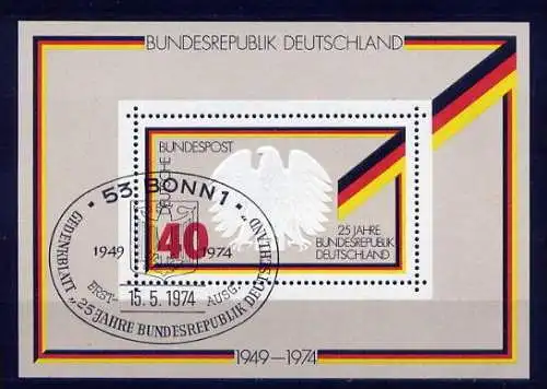 BRD Nr.807 , Block 10          O used   (8673)  (Jahr:1974)