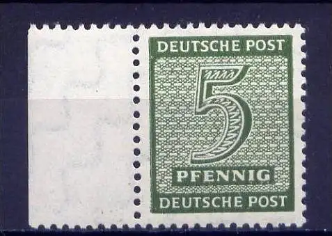 SBZ Westsachsen Nr.128 X  Seitenrand          ** mint       (sbz488)