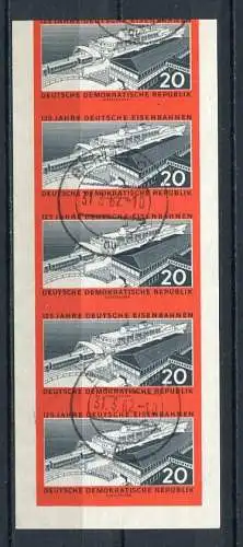 (21178) DDR Nr.805 B          O  gestempelt Fünferstreifen