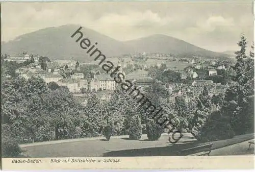 Baden-Baden - Blick auf Stiftskirche und Schloss