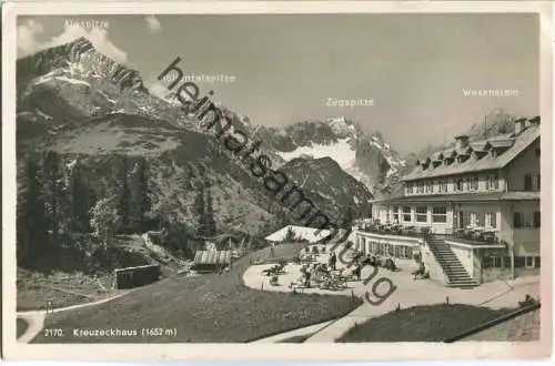 Kreuzeckhaus - Foto-Ansichtskarte - Verlag E. Beckert Garmisch-Partenkirchen