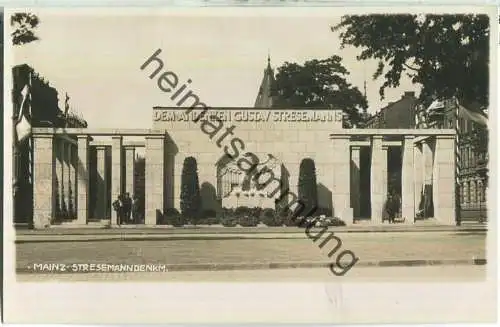 Mainz - Stresemanndenkmal - Foto-Ansichtskarte - Verlag A. Kämmer-Le Bret Mainz