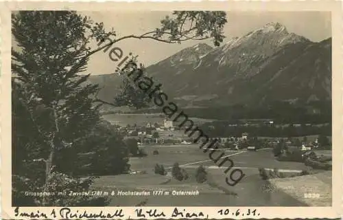 Grossgmein mit Zwiesel & Hochstaufen - Foto-AK - Verlag A. G. Schöllhorn Innsbruck gel. 1931