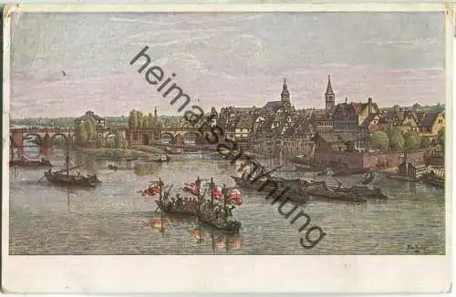 Frankfurt-Sachsenhausen um 1850 - Künstlerkarte Peter Becker - Verlag Hermann A. Peters Bonn