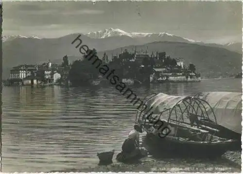 Isola Bella - Lago Maggiore - Wäscherin - Foto-Ansichtskarte - Verlag Brunner & C. Como