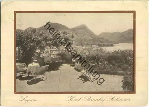 Lugano - Hotel Bernerhof - Bellavista - Neujahrs- und Werbekarte des Besitzers R. Witte - Verlag Brügger AG Meiringen