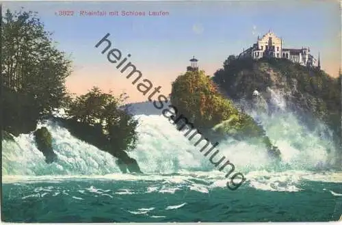 Rheinfall mit Schloss Laufen - Edition Photoglob Zürich 20er Jahre