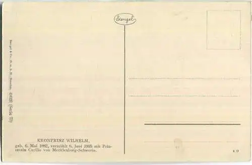 Wilhelm von Preußen Kronprinz - Stengel-Karte Nr. 49026