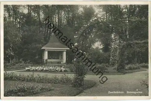 Zweibrücken - Rosengarten - Foto-Ansichtskarte - Verlag Emil Hartmann Mannheim