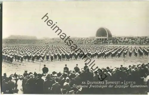 Leipzig - 12. Deutsches Turnfest 1913 - Foto-AK - Allgemeine Freiübungen der Leipziger Turnerinnen