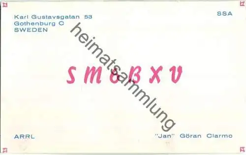 QSL - Funkkarte - SM6BXV - Sweden - Gothenburg - 1960