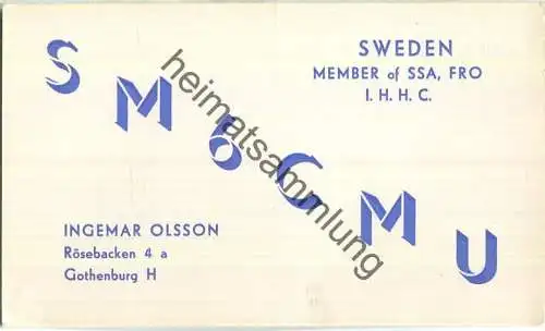 QSL - Funkkarte - SM6CMU - Sweden - Gothenburg - 1961