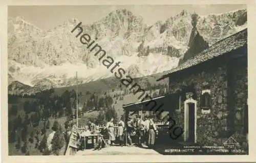 Austria-Hütte mit Dachstein - Foto-AK - Verlag Brüder Lenz Dobl