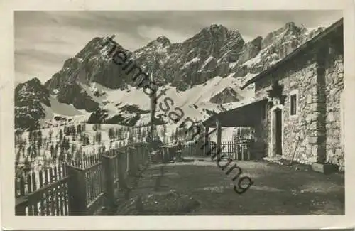 Austria-Hütte mit Dachstein - Foto-AK - Verlag Sanktion Austria des D.Ö.A.V. Wien gel. 1931