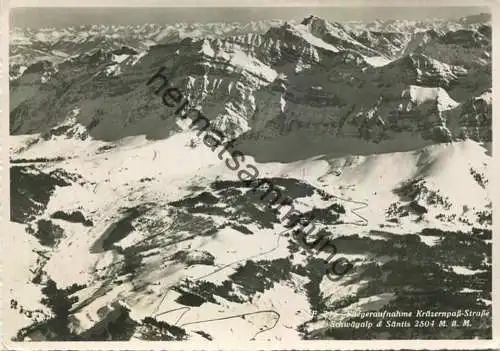 Kräzernpass-Strasse - Schwägalp und Säntis - Foto-AK Grossformat gel. 1953