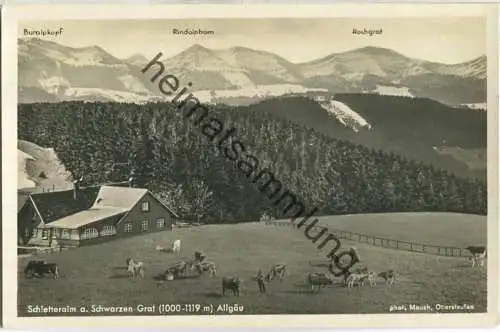 Schletteralm am Schwarzen Grat - Foto-Ansichtskarte - Verlag Hugo Mauch Oberstaufen