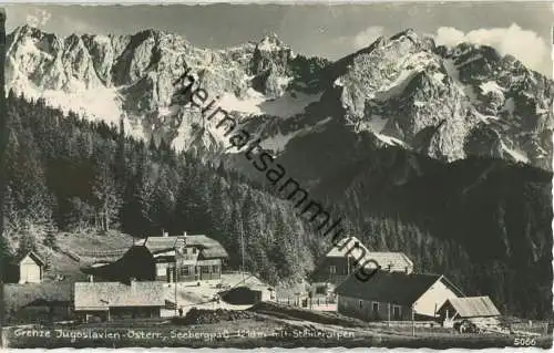 Grenze Jugoslawien-Österreich - Seebergpass mit Steineralpen - Foto-Ansichtskarte - Verlag Franz Schilcher Klagenfurt