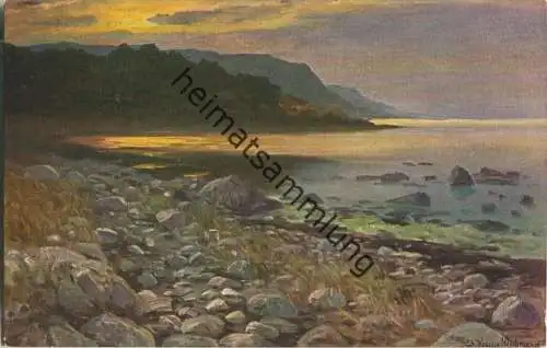 Abend am Kattegat - Künstlerkarte Ed. Krause Wichmann Marinemaler Dresden - Kunstverlag Porta Dresden