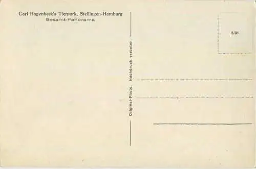 Hamburg - Stellingen - Carl Hagenbeck s Tierpark - Gesamt Panorana - Foto-Ansichtskarte