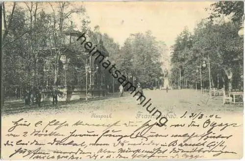 Franzensbad - Frantiskovy Lazne - Kurpark - Verlag Hermann Poy Dresden