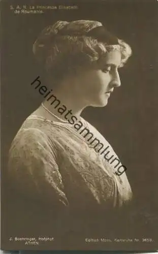 S.A.R. La Princesse Elisabeth de Roumaine - Königin von Griechenland - Phot. J. Boehringer Athen