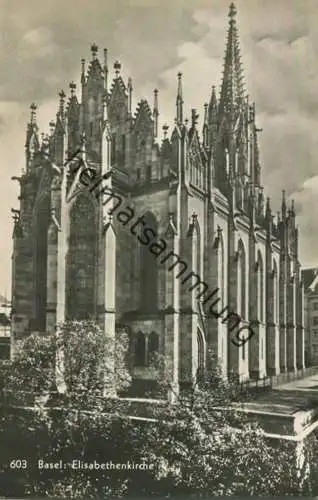 Basel - Elisabethkirche - Foto-AK - Verlag Gebr. Frey Basel