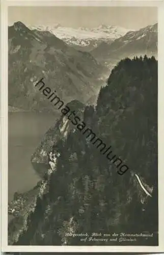 Bürgenstock - Blick von der Hammetschwand auf Felsenweg und Glärnisch - Foto-Ansichtskarte - Wehrliverlag Kilchberg