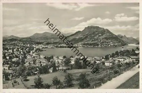 Lugano - Panorama - Foto-AK gel. 1948