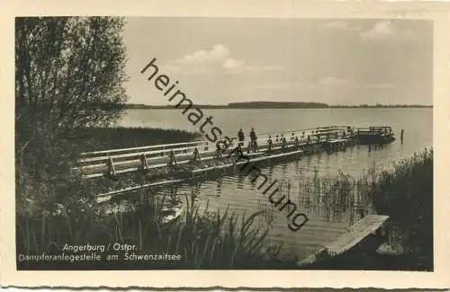 Angerburg - Dampferanlegestelle am Schwenzaitsee - Foto-AK - Verlag Schöning & Co. Lübeck