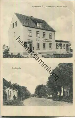 Rankwitz - Warthe (Lieper Winkel) - Restaurant Achterwasser Albert Parl - Dorfstrasse - Verlag Hans Friedrich Swinemünde