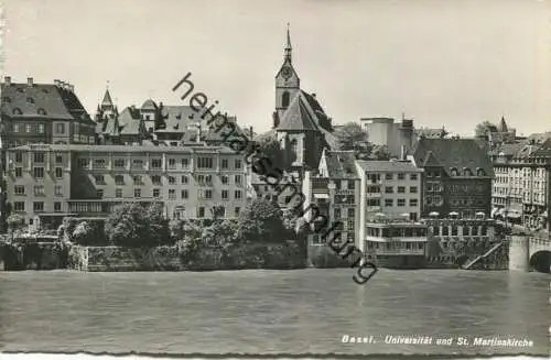 Basel - Universität und St. Martinskirche - Foto-AK - Verlag Photoglob-Wehrli Zürich