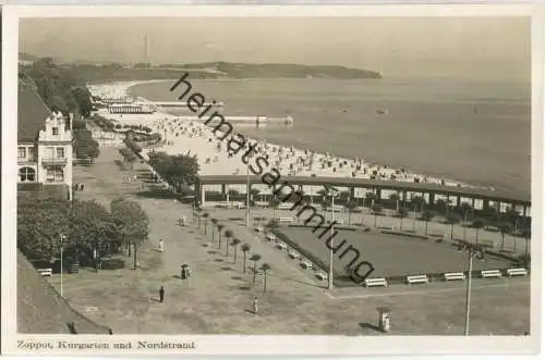 Zoppot - Kurgarten - Nordstrand - Foto-AK 30er Jahre