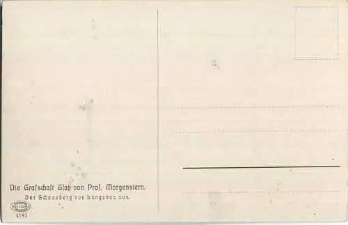 Grafschaft Glatz - Schneeberg von Langenau aus - Künstlerkarte signiert Professor C. E. Morgenstern