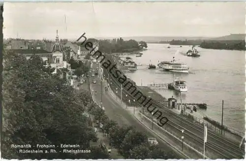 Rüdesheim - Fahrgastschiffe - Foto-Ansichtskarte - Verlag Edm. v. König Heidelberg