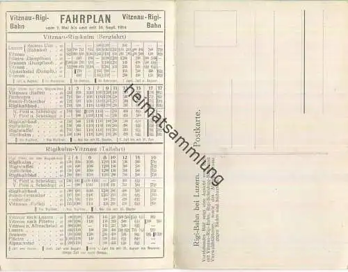 Vitznau-Rigi-Bahn - Fahrplan mit Ansichtskarte