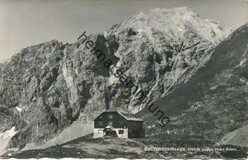 Dachstein - Guttenberghaus gegen Hohe Rams - Foto-AK - Verlag P. Ledermann Wien 1955 - rückseitig viele Hüttenstempel