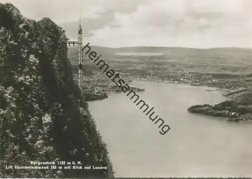 Bürgenstock - Hammetschwand-Lift mit Blick auf Luzern - Foto-AK Grossformat - Verlag Globetrotter GmbH Luzern