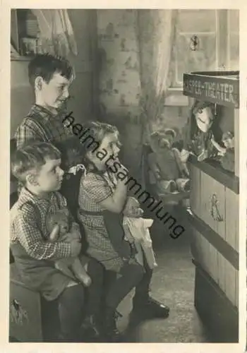 Kinder - Kaspertheater - Teddybären - Foto-AK Grossformat 40er Jahre - Verlag E. A. Schwerdtfeger & Co. AG Berlin