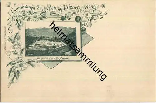 Lembranca de S. Miguel Acores - Furnas - Casa de Banhos - Verlag Papelaria Travassos ca. 1895