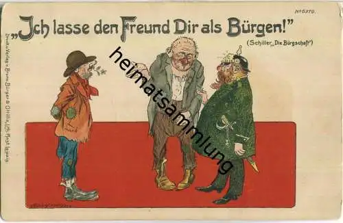 Ich lasse den Freund Dir als Bürgen - Verlag Bruno Bürger & Ottillie Leipzig ca. 1900